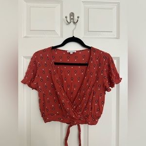 Floral crop top with tie in the back